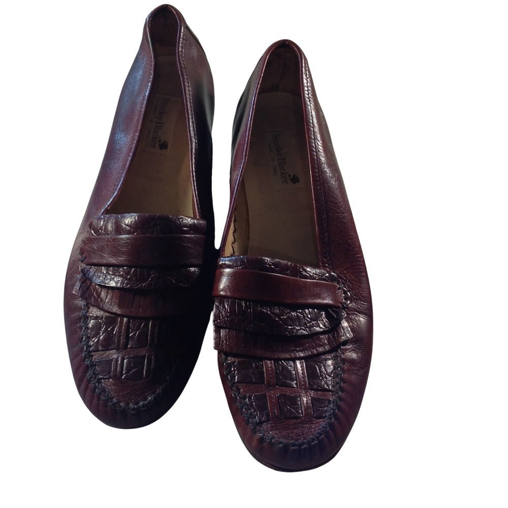 Stanley Blacker Penny Loafer Men's Size 13 Brown Leather Kiltie Made in Italy